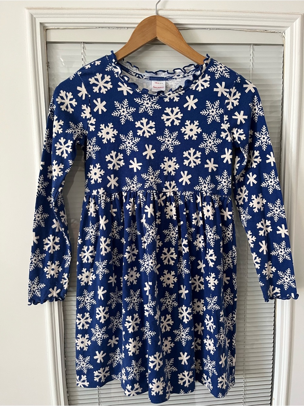 Hanna Andersson Christmas Snowflake Long Sleeve Holiday Girl Size 10 Dress